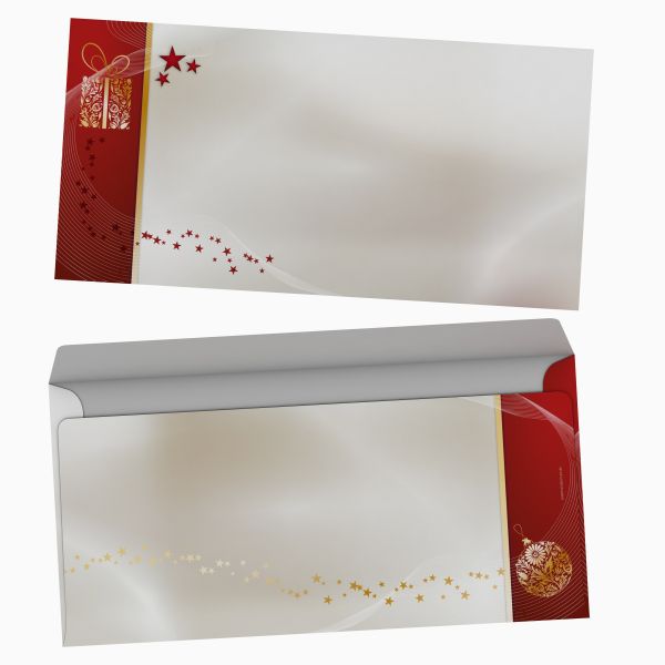 Christmas stationery Golden Christmas with windowless envelopes