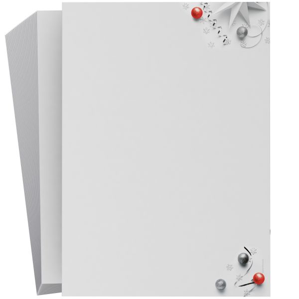Festliches Weihnachtsbriefpapier White Christmas für private Weihnachtsgrüße