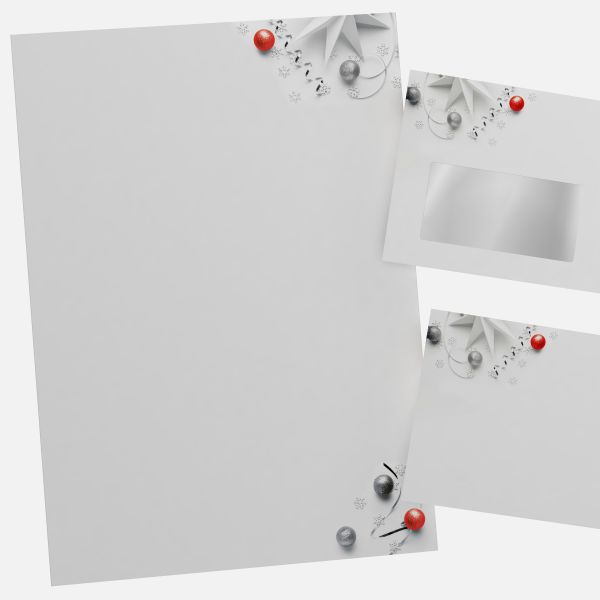 Festliches Weihnachtsbriefpapier mit Motiv White Christmas in DIN A4