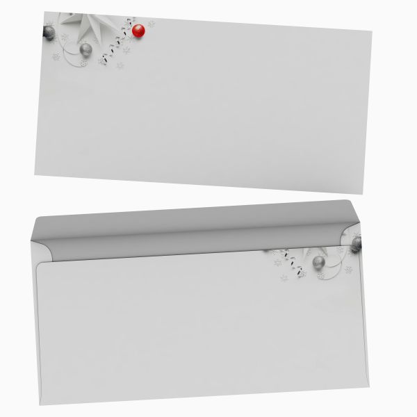 Weihnachtsbriefpapier White Christmas mit Kuverts ohne Fenster