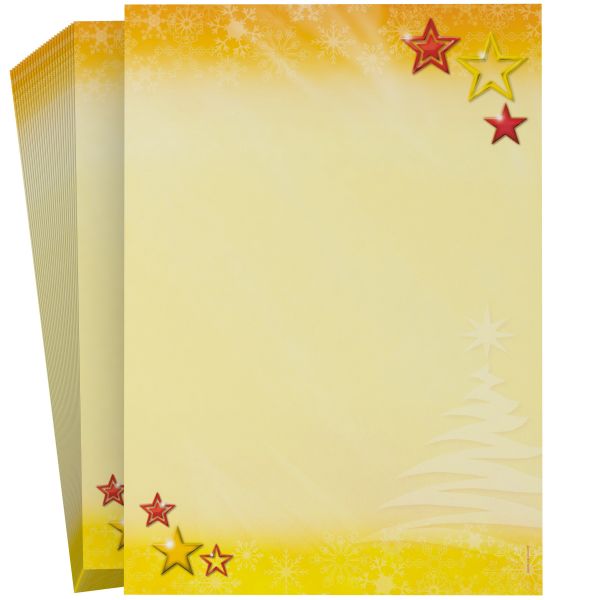 Festliches Weihnachtsbriefpapier Weihnachtssterne für private Weihnachtsgrüße