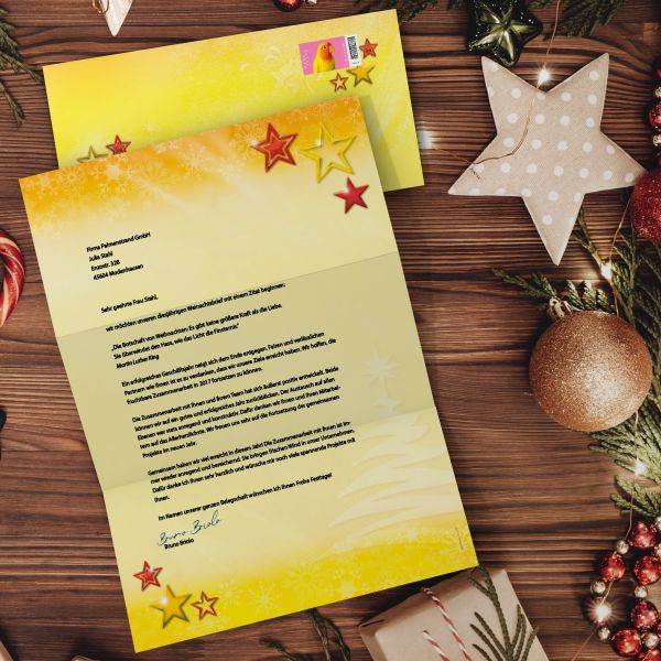 Weihnachtliches Briefpapier Weihnachtssterne für Firmen und Privatkunden