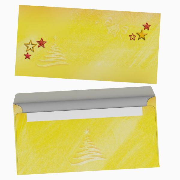 Weihnachtsbriefpapier Weihnachtssterne mit Kuverts ohne Fenster
