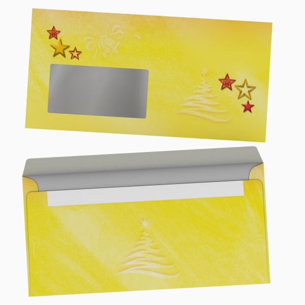 Weihnachtsbriefpapier Weihnachtssterne mit Fensterkuverts