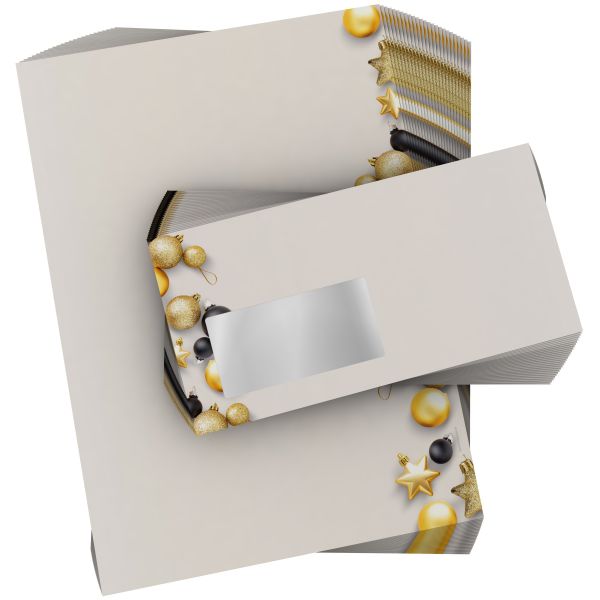 Detailansicht vom Weihnachtsbriefpapier Excelsior WHITE +++neu mit winterlichem Design