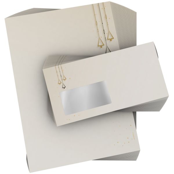 Detailansicht vom Weihnachtsbriefpapier Weihnachtsschmuck mit winterlichem Design