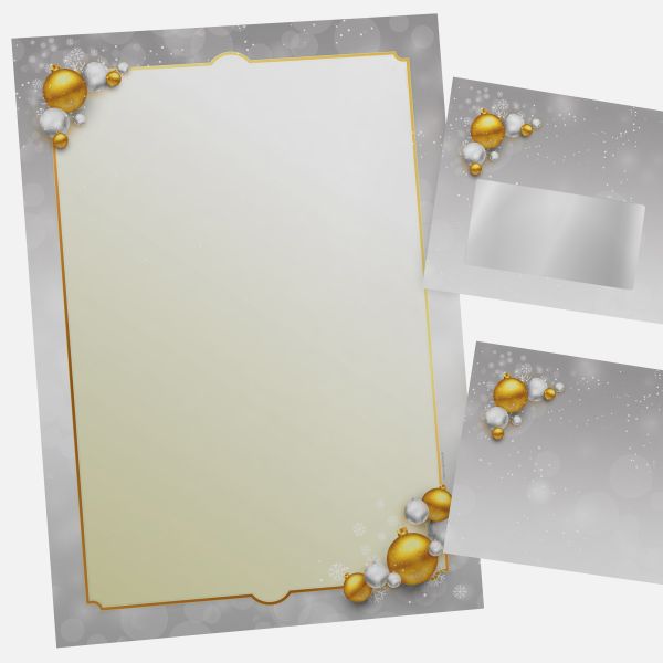 Festliches Weihnachtsbriefpapier mit Motiv Weihnachtlicher Rahmen in DIN A4