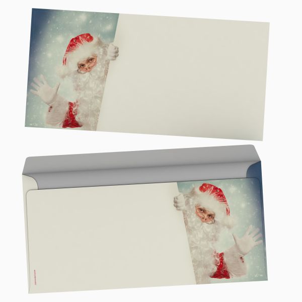 Christmas stationery Santa Claus is coming with windowless envelopes