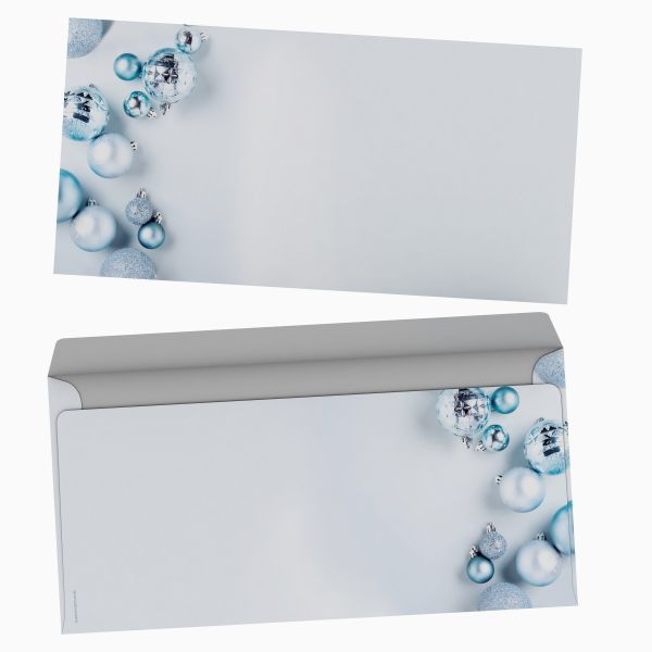 Christmas stationery Magic Christmas Baubles with windowless envelopes