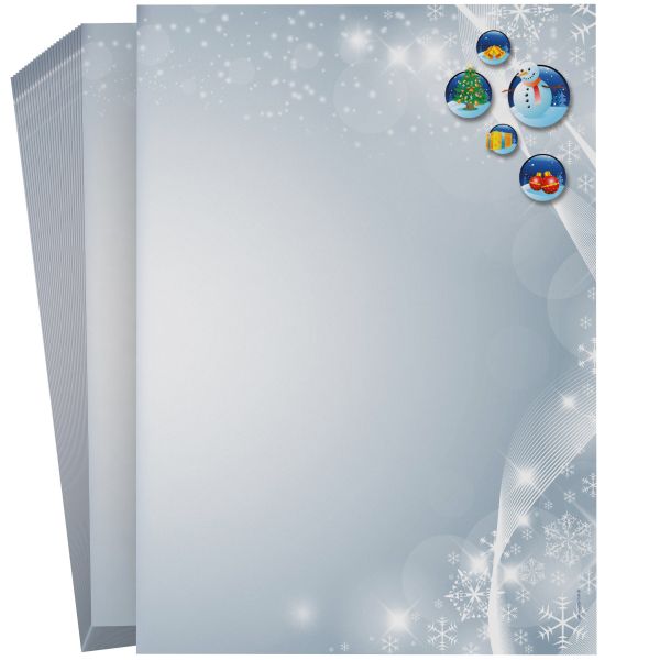 Premium Christmas Snowbaubles Christmas stationery for the holidays
