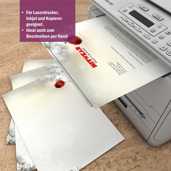 Weihnachtsbriefpapier DIN A4 Stille Nacht – Motivdetail
