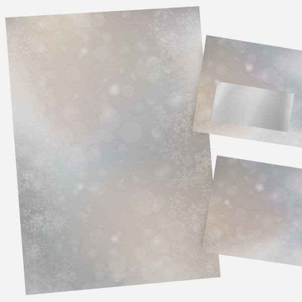 Festliches Weihnachtsbriefpapier mit Motiv Tanzende Flocken in DIN A4
