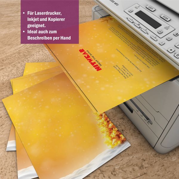 Weihnachtsbriefpapier DIN A4 Serie „Strahlender Tannenbaum – Motivdetail