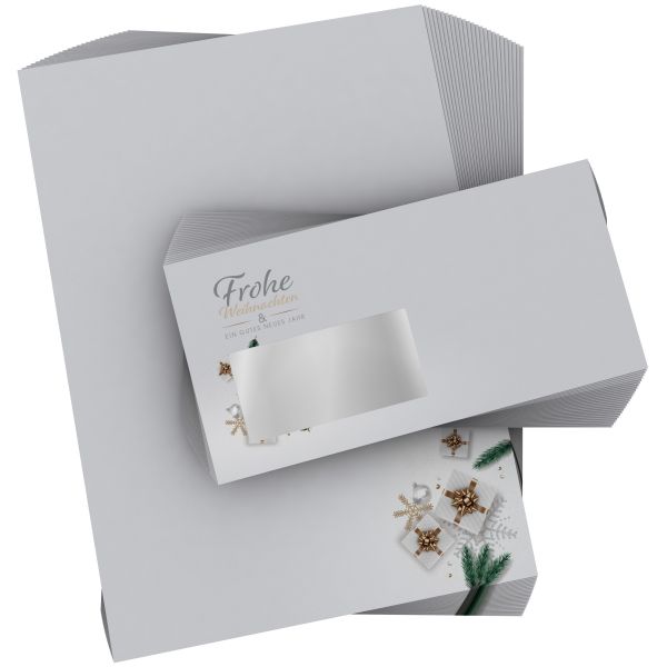 Christmas stationery set Golden Gifts with envelopes