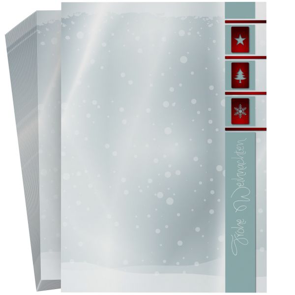 Premium White Christmas with additional Silver Colour Christmas stationery for the holidays