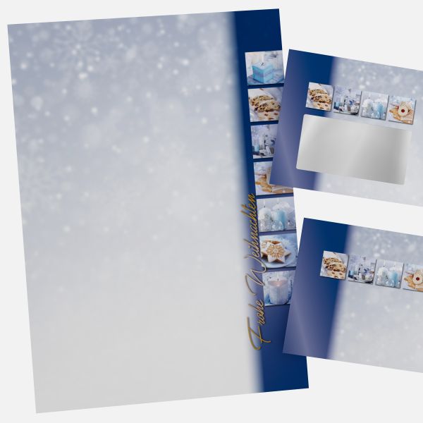 Festliches Weihnachtsbriefpapier mit Motiv Weihnachtstisch in DIN A4