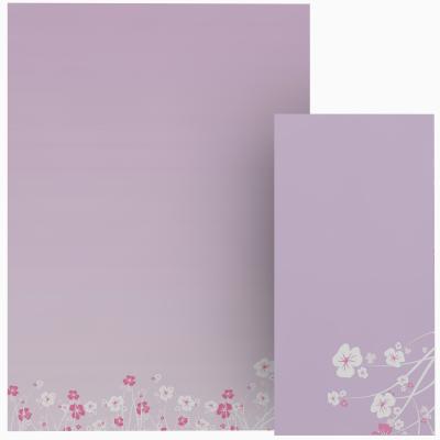 Motivpapier Blumenranken LILA Briefpapier mit Motiv