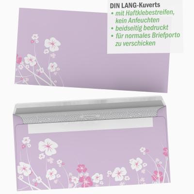Motivpapier Blumenranken LILA Briefpapier mit Motiv