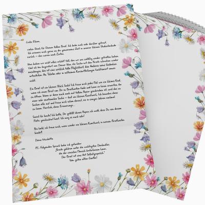 Motivpapier Blumenranken LILA Briefpapier mit Motiv