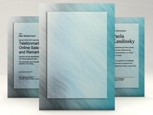 Urkundenpapier Blue Elements für Zertifikate
