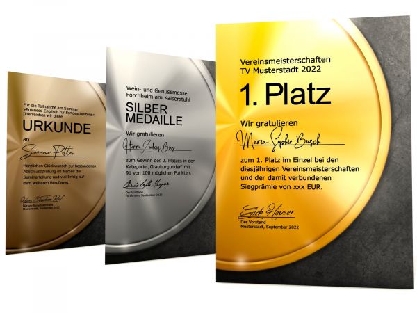 Urkundenpapier Medaille