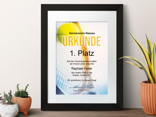 Urkundenpapier Tennis