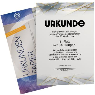Preview: Urkundenpapier DIN A4 190 g/m² beidseitig bedruckt – Motiv Prestige Lines2