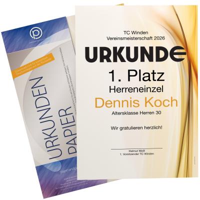 Urkundenpapier DIN A4 190 g/m² beidseitig bedruckt – Motiv Ambiance in warmem Gold-Design