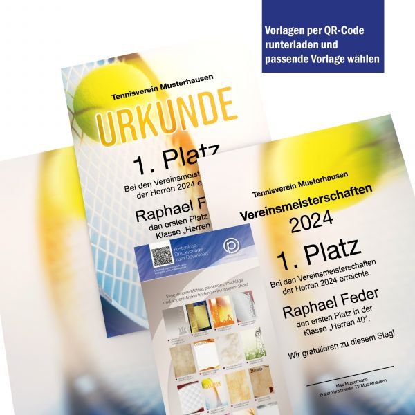 Urkundenpapier Tennis