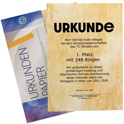 Preview: Certificate paper A4 190 gsm double-sided printed – Carrara Classic design