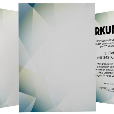 Urkundenpapier DIN A4 190 g/m² beidseitig bedruckt – Motiv Excellent Blue