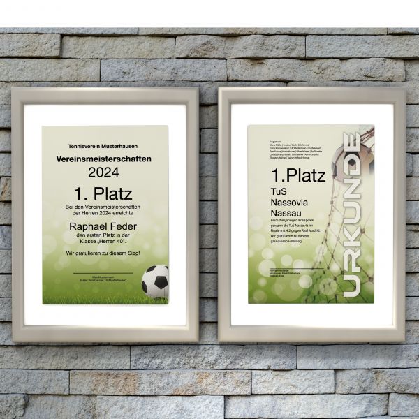 Urkundenpapier Fußball