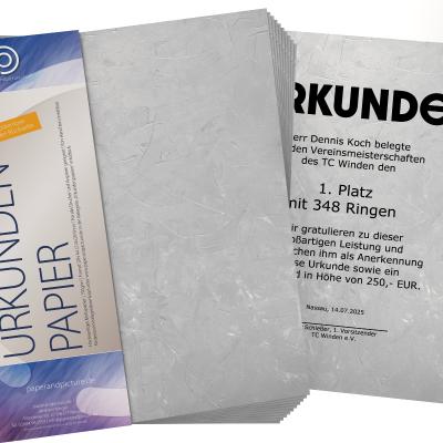 Preview: Urkundenpapier DIN A4 190 g/m² beidseitig bedruckt – Motiv Structure Grau