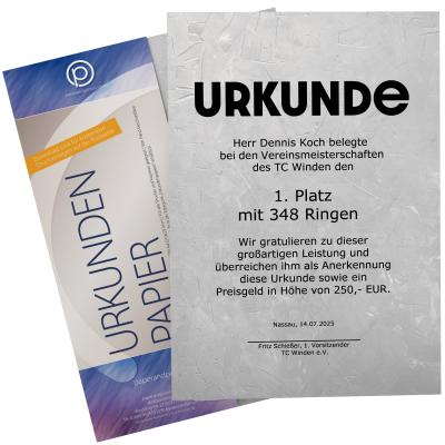 Preview: Urkundenpapier DIN A4 190 g/m² beidseitig bedruckt – Motiv Structure Grau