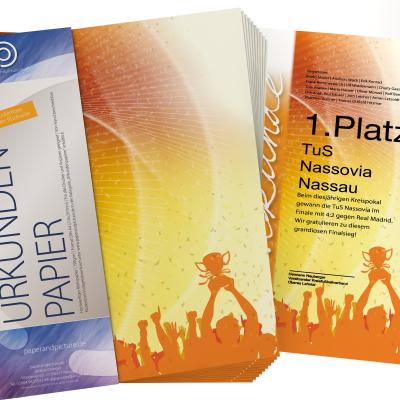 Preview: Urkundenpapier DIN A4 190 g/m² beidseitig bedruckt – Motiv Winner