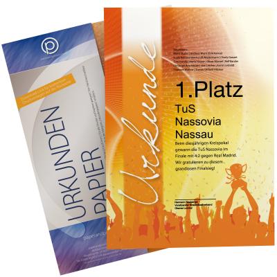 Preview: Urkundenpapier DIN A4 190 g/m² beidseitig bedruckt – Motiv Winner