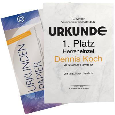 Urkundenpapier DIN A4 190 g/m² beidseitig bedruckt – Motiv [NAME]