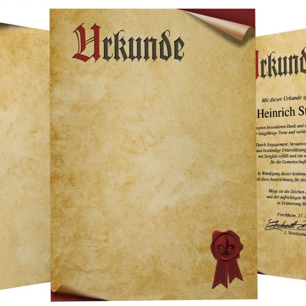 Urkundenpapier Urkundenrolle