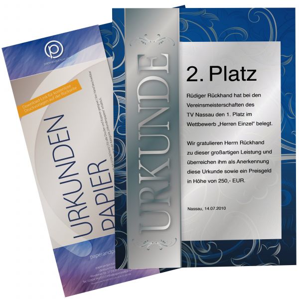 Urkundenpapier Silber