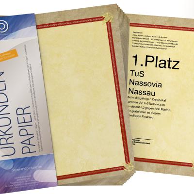 Urkundenpapier DIN A4 190 g/m² beidseitig bedruckt – Motiv Prestige Classic