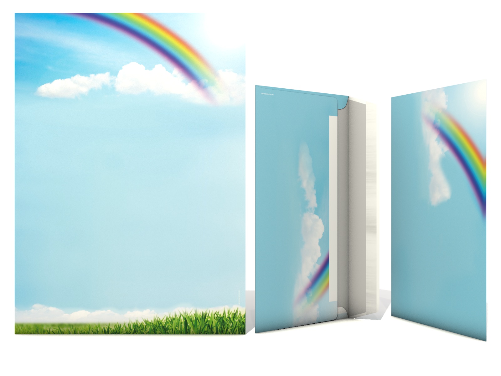 Farbenfrohe Natur Motivpapier Regenbogen am Himmel 100 Blatt Briefpapier DIN A4 