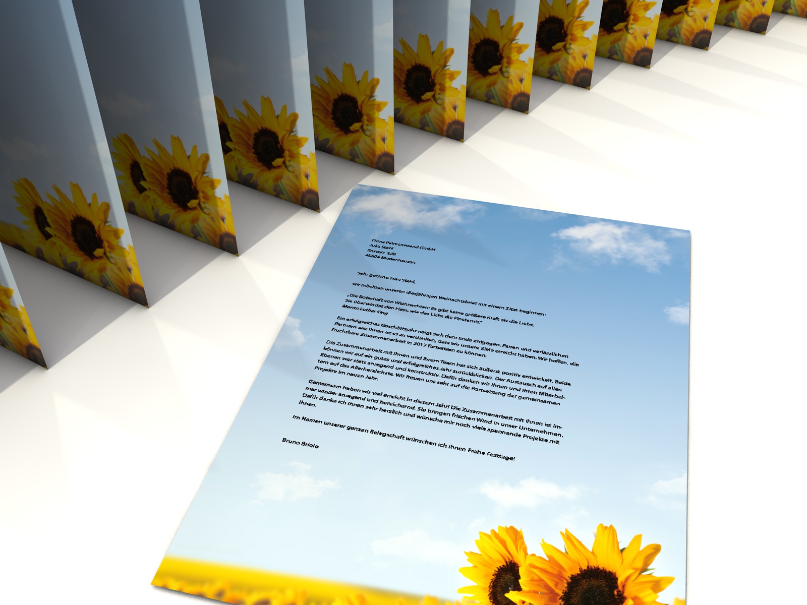 Briefumschläge Sonnenblumen 50 Stück Briefumschläge Sommer 