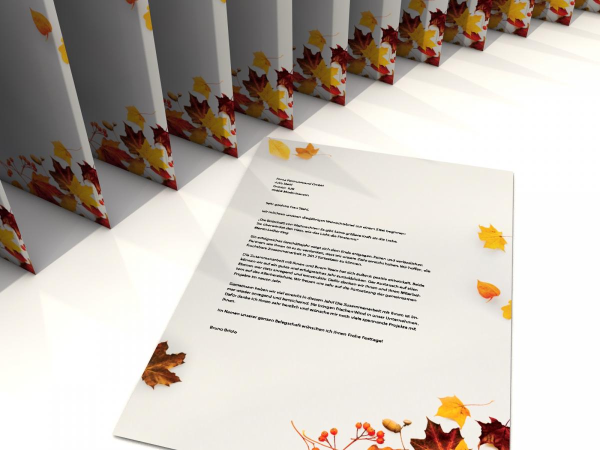 Motivpapier Herbstlaub Briefpapier mit Motiv