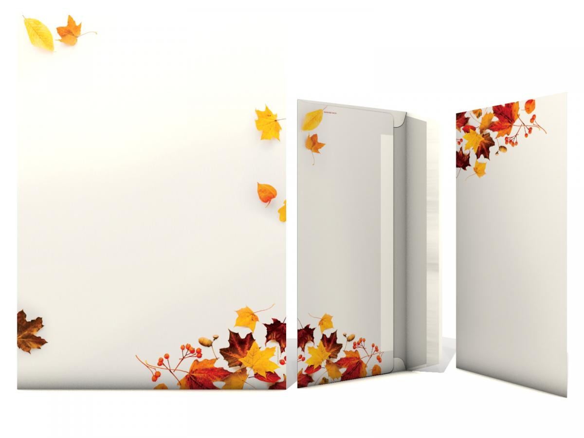 Motivpapier Herbstlaub Briefpapier mit Motiv
