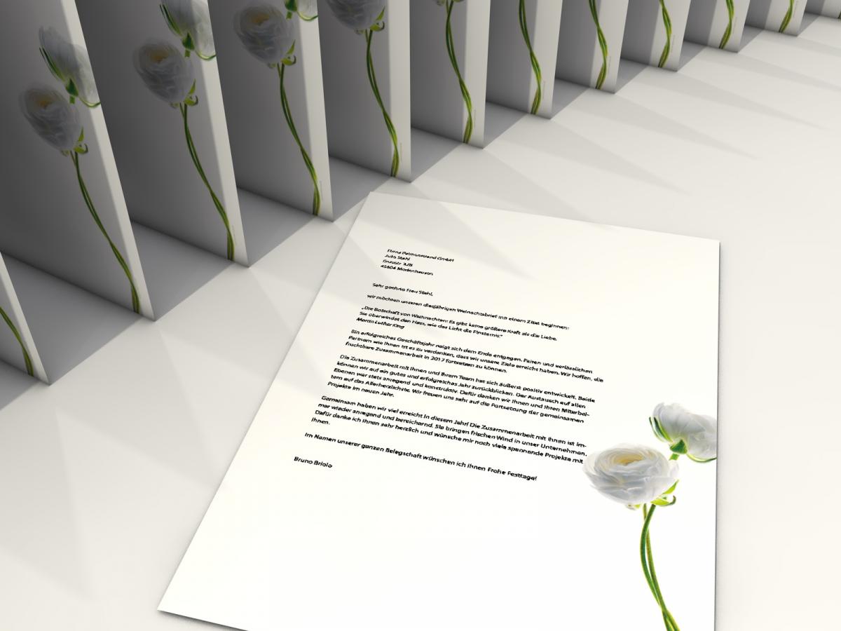 Stationery Flowers on White - Motiv B Writing paper