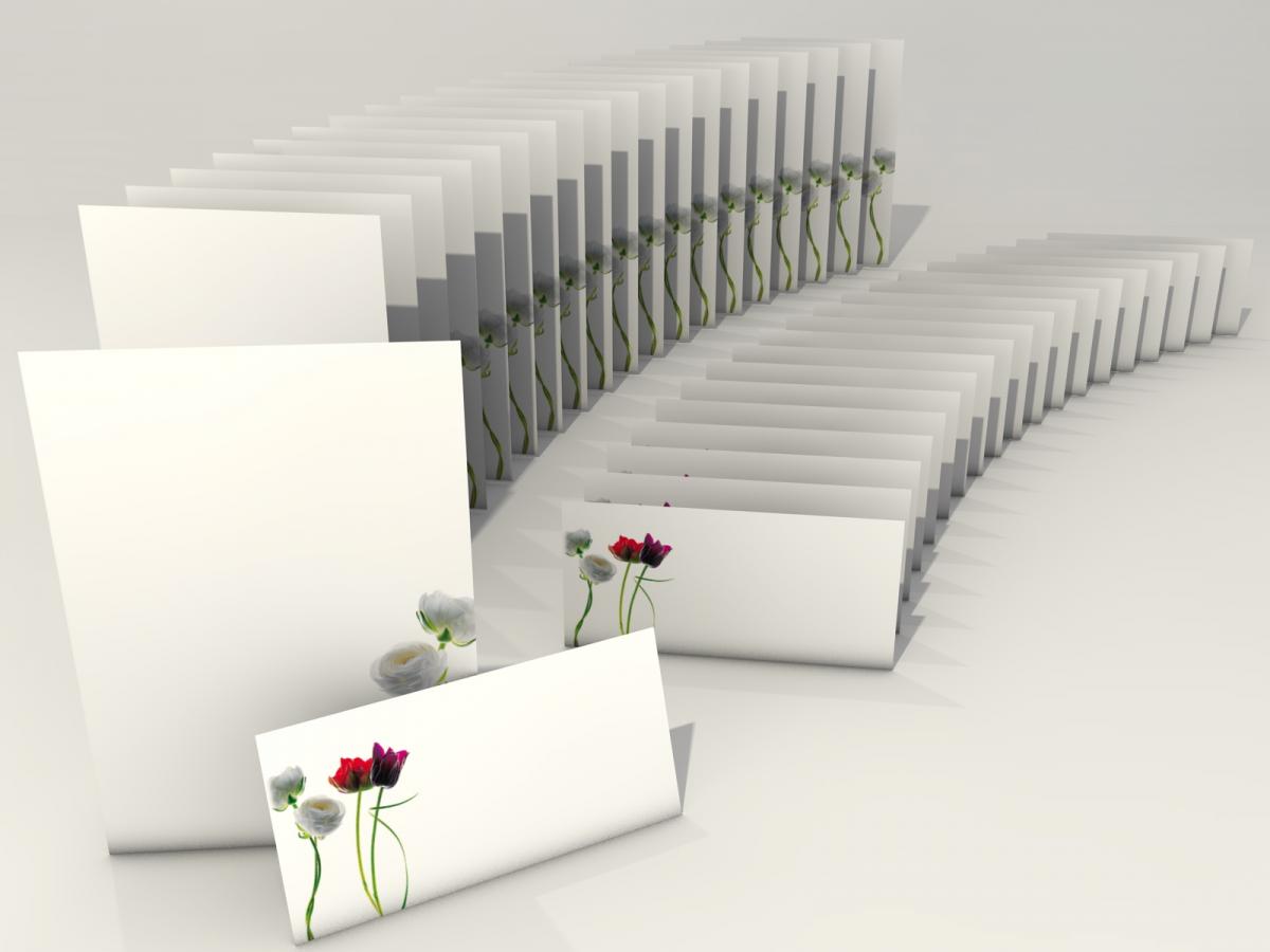 Stationery Flowers on White - Motiv B Writing paper