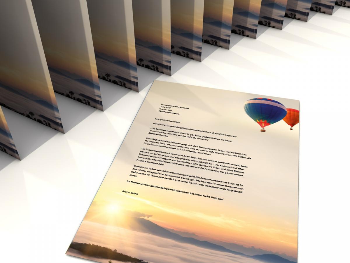 Stationery Balloon Travelling at Sunset Writing paper