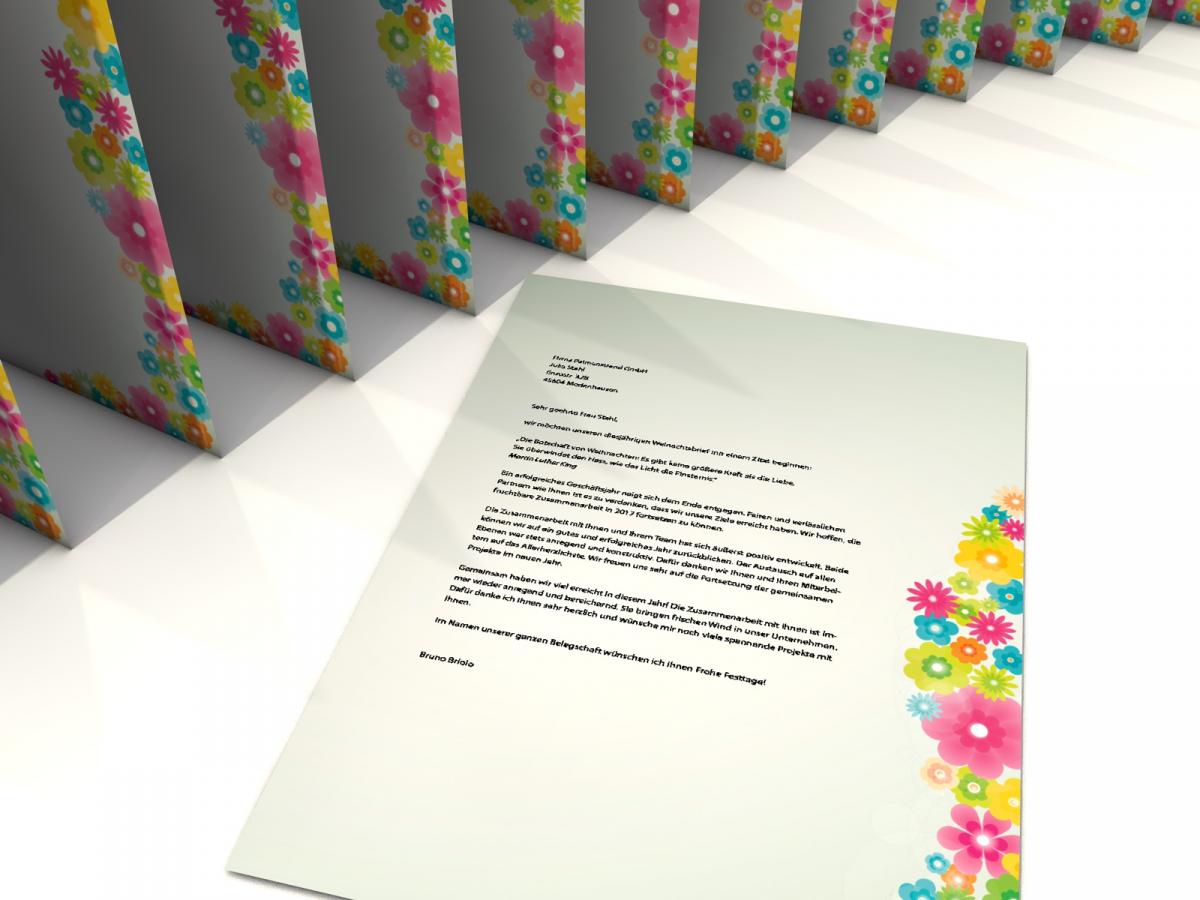 Motivpapier Flower Power Prilblumen Briefpapier mit Motiv