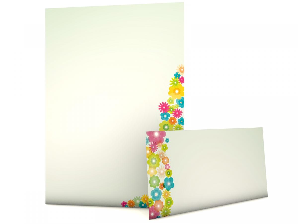 Motivpapier Flower Power Prilblumen Briefpapier mit Motiv
