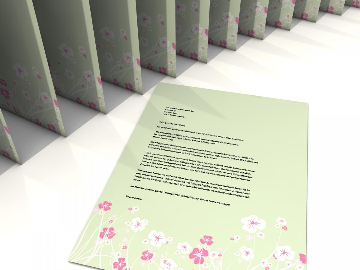 Motivpapier Blumenranken Briefpapier mit Motiv